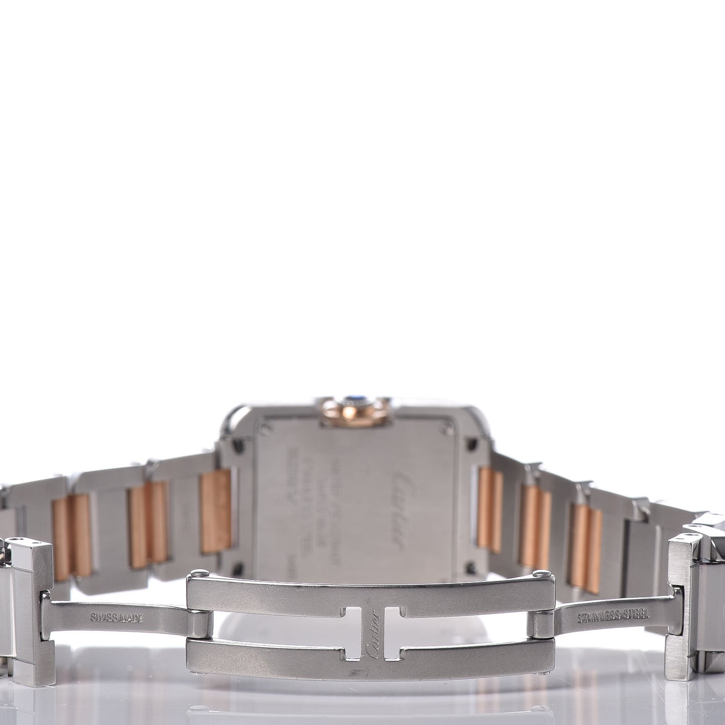 Stainless Steel 18K Pink Gold Diamond 23mm Tank Anglaise Quartz Watch