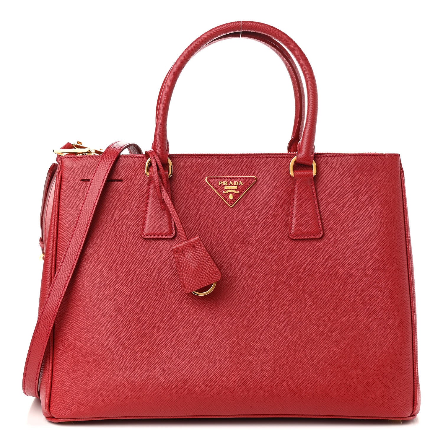 Prada Saffiano Medium Galleria Double Zip Tote Fuoco 1 of 10