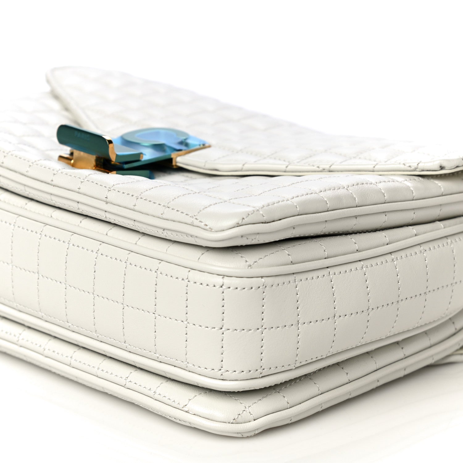 Celine Calfskin Quilted Medium C Bag White 14 of 14