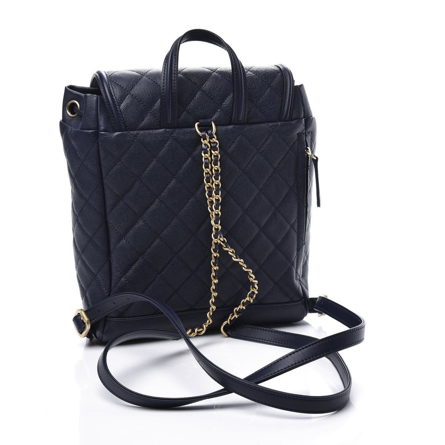 Caviar Quilted Filigree Backpack Navy