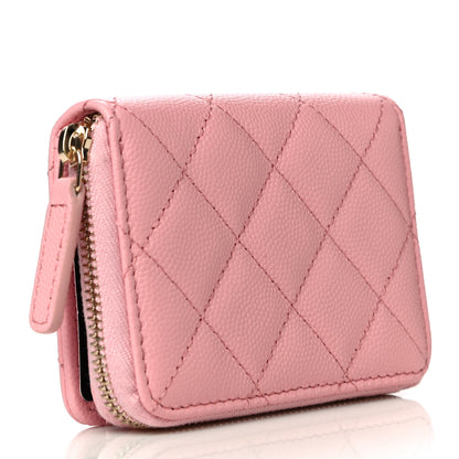 Chanel Caviar Quilted Compact Zipped Wallet Pink 3 of 12