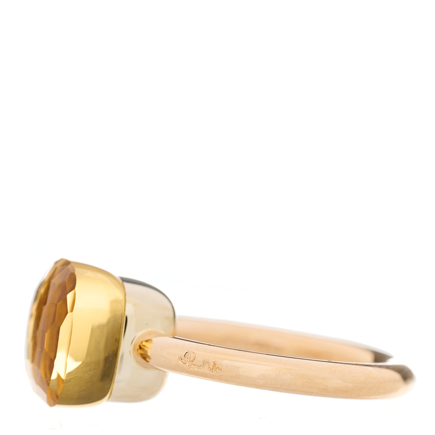 Pomellato 18K Rose White Gold Citrine Classic Nudo Ring 49 4.75 4 of 5