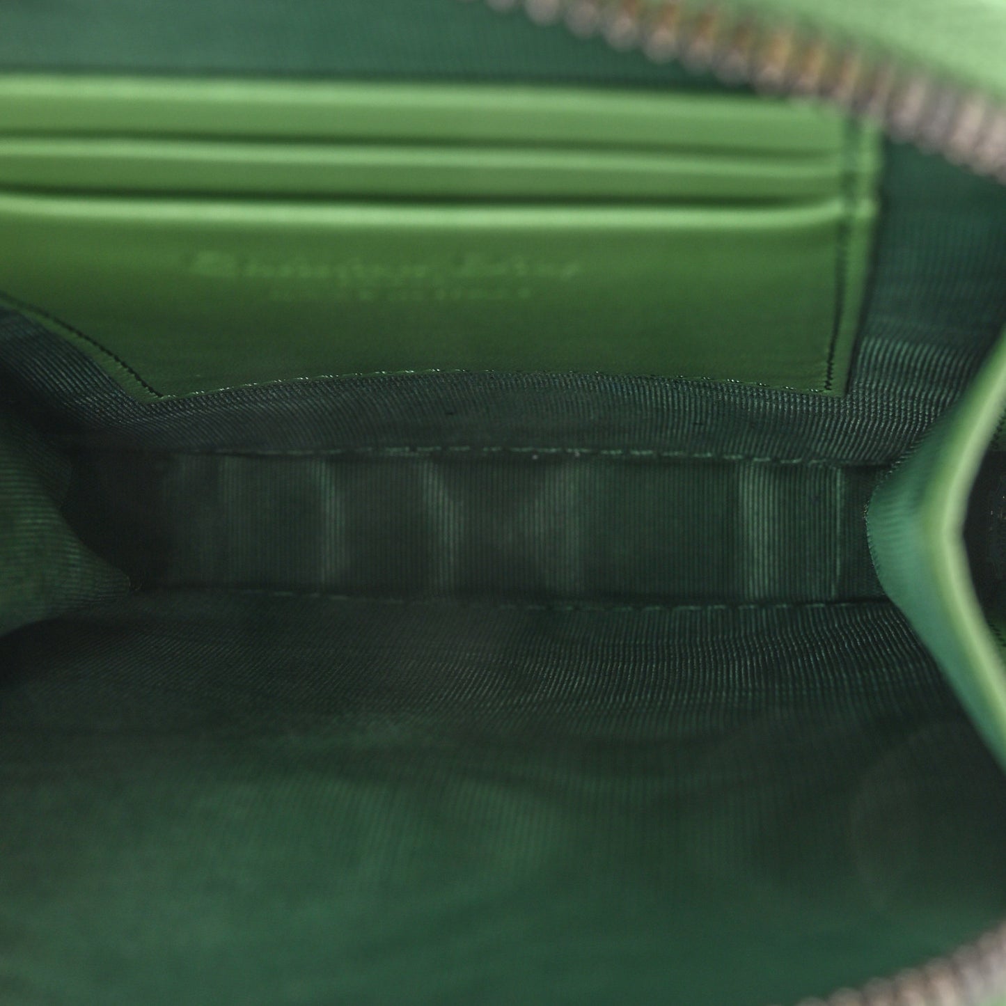 Lambskin Cannage Lady Dior Phone Holder Green