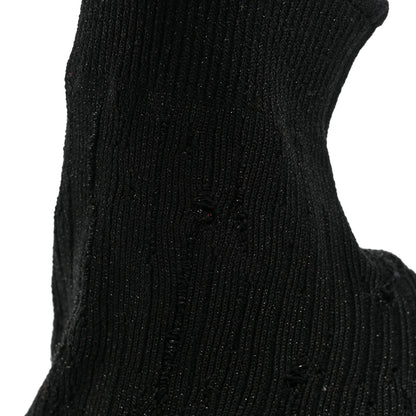 Christian Louboutin Tricot Lurex Sandrine 80 Sock Ankle Boots 38 Black 10 of 12