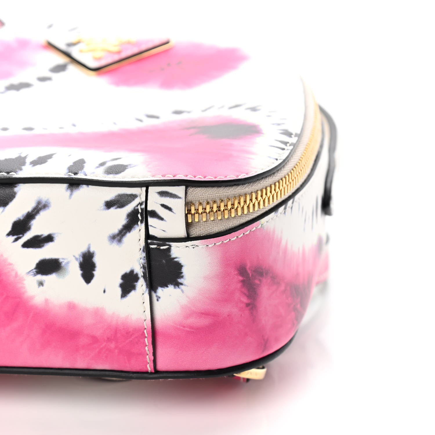 Prada Saffiano Lux Tie Dye Print Mini Odette Backpack White Pink Black 7 of 7