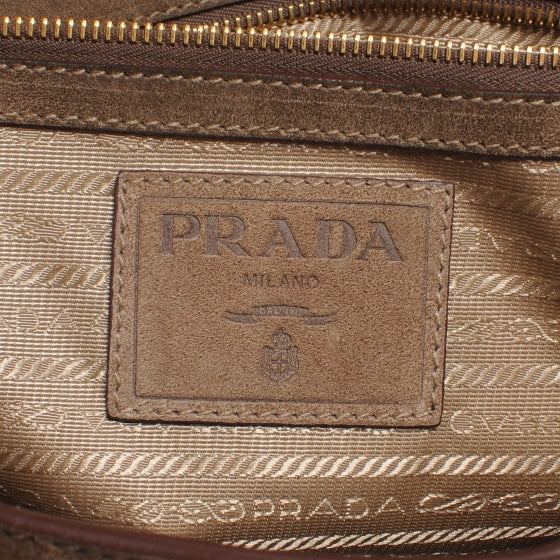 Prada Scamosciato Suede Top Handle Satchel Deserto 7 of 10
