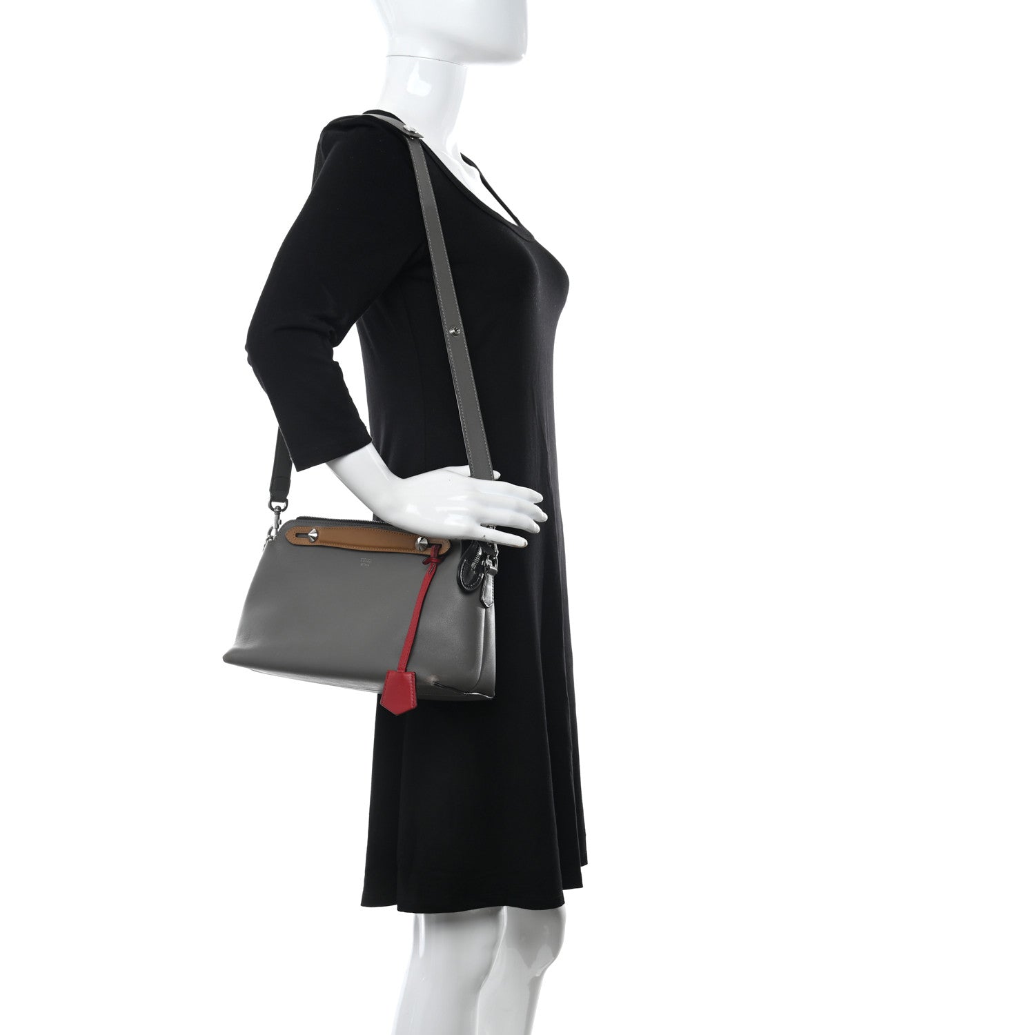Fendi Vitello Dolce 4 Color Medium By The Way Boston Bag Argilla Fragola Multicolor 3 of 8