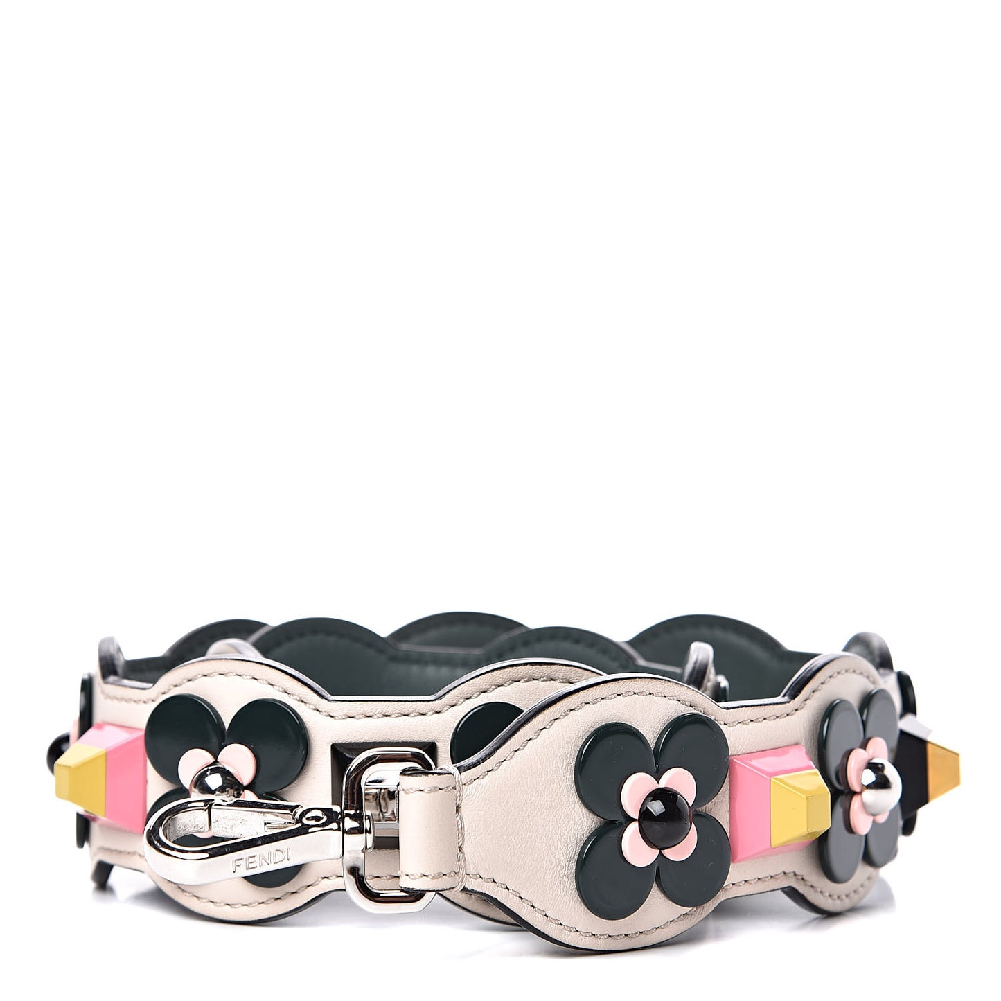 Vitello Dolce Plexiglass Flowerland Studded Strap You Camelia Multicolor