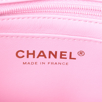 Chanel Lambskin Quilted Bi-Color Mini Top Handle Rectangular Flap Black Lilac 6 of 14