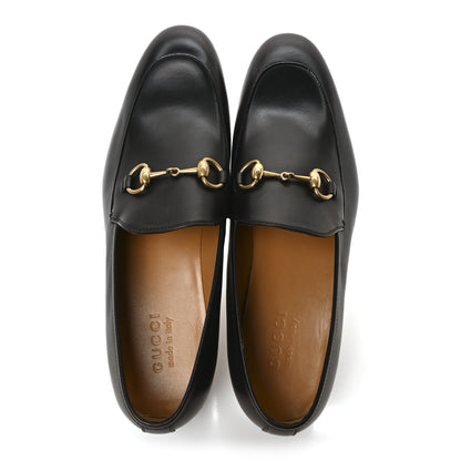 Gucci Betis Glamour Calfskin Horsebit Mens Jordaan Loafers 8.5 Black 2 of 9