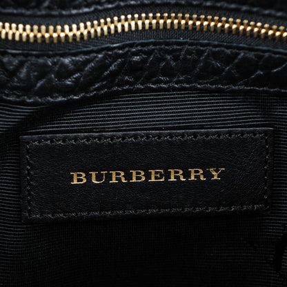 Burberry Signature Grain Calfskin Check Embossed Small Chichester Crossbody Clutch Bag Black 6 of 9