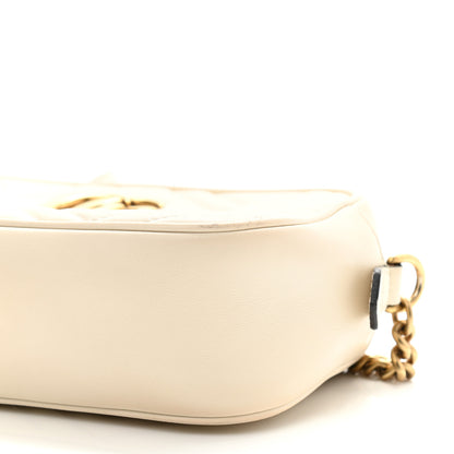 Gucci Calfskin Matelasse Small GG Marmont Chain Shoulder Bag White 10 of 13