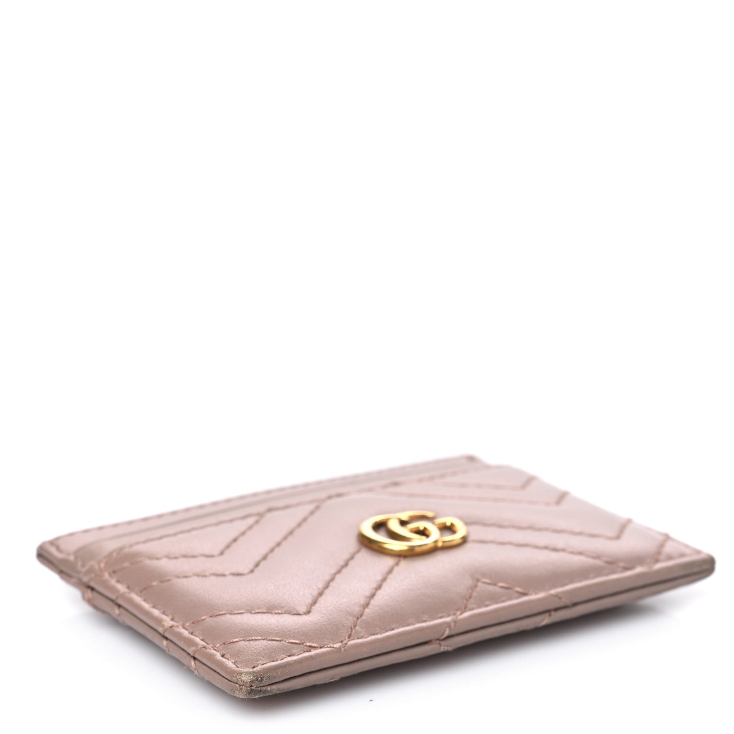 Gucci Calfskin Matelasse GG Marmont Card Holder Porcelain Rose 4 of 9