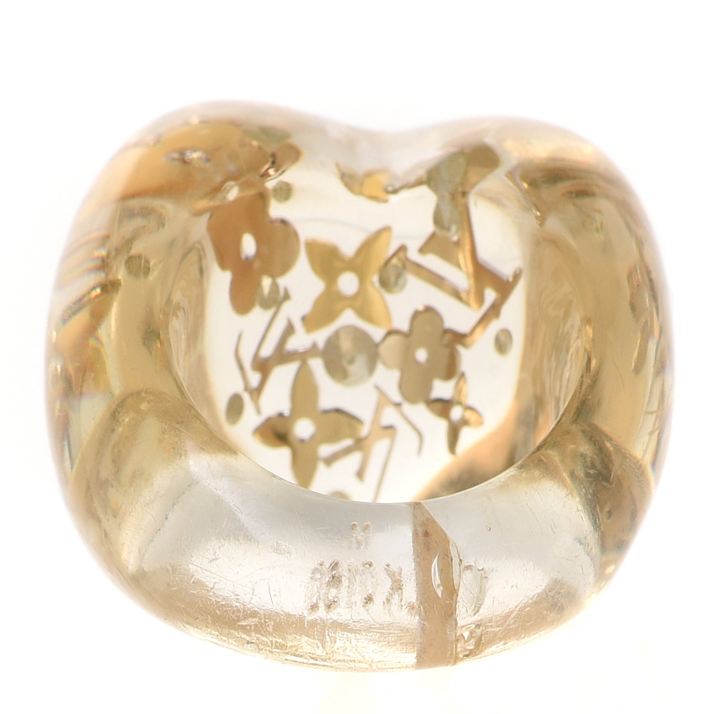 Resin Swarovski Heart Inclusion Ring M Gold 6.5