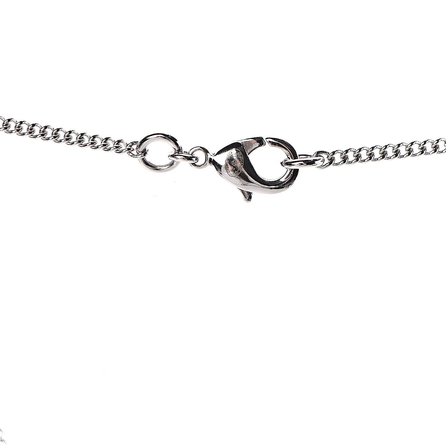 Crystal CC Bow Necklace Silver Black