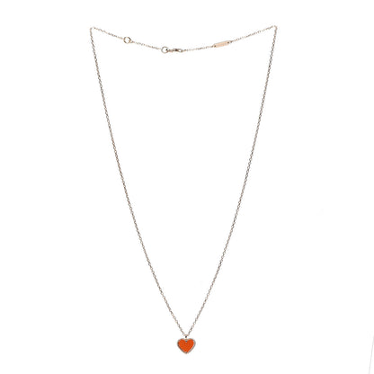 Van Cleef & Arpels 18K Rose Gold Carnelian Sweet Alhambra Heart Pendant Necklace 3 of 7