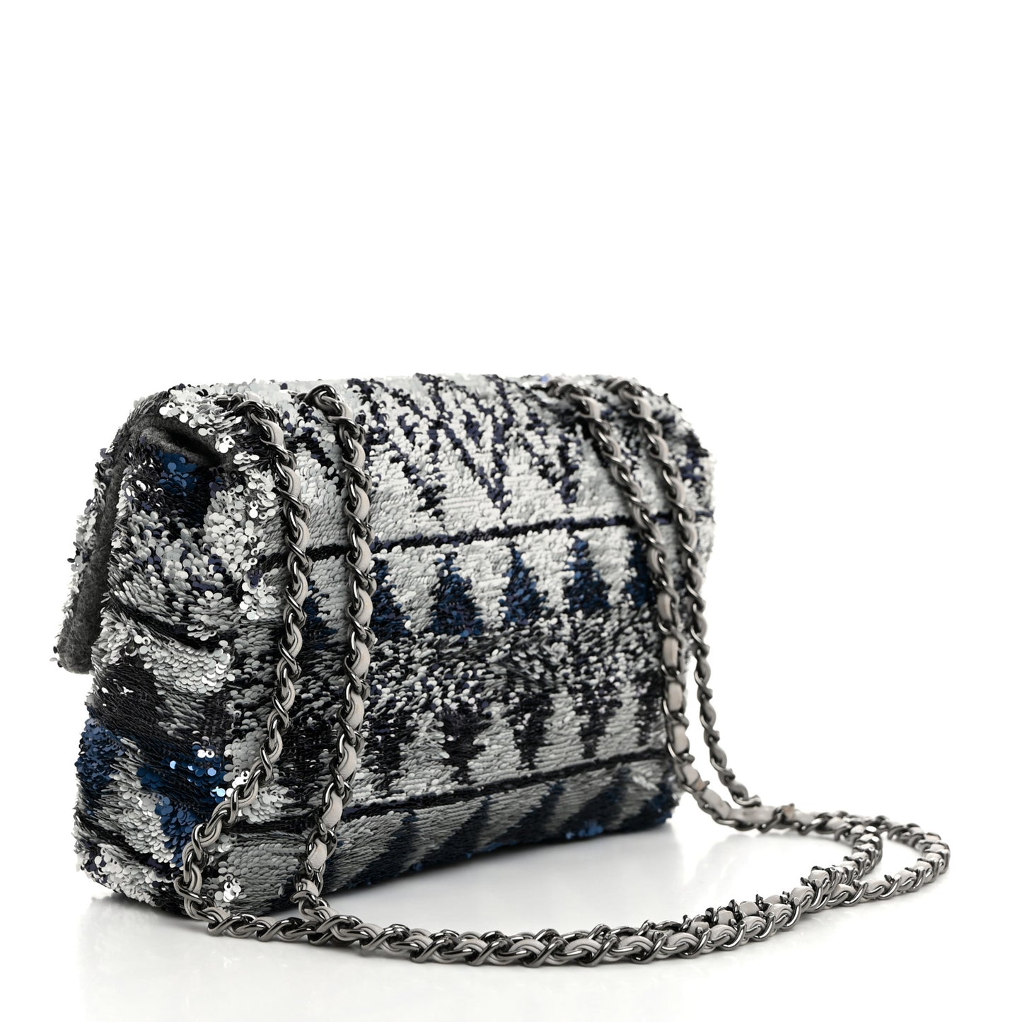 Sequin Mini Rectangular Flap Blue Multicolor