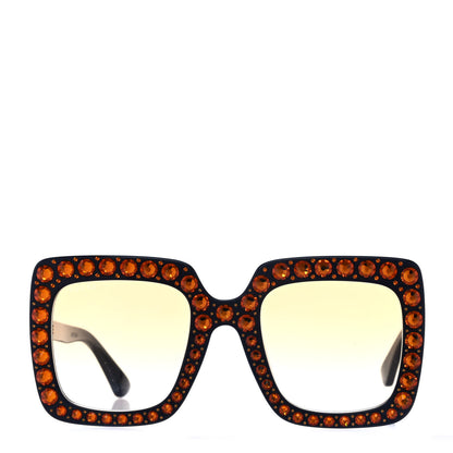 Gucci Acetate Crystal Oversize Sunglasses GG0148S Blue 2 of 8