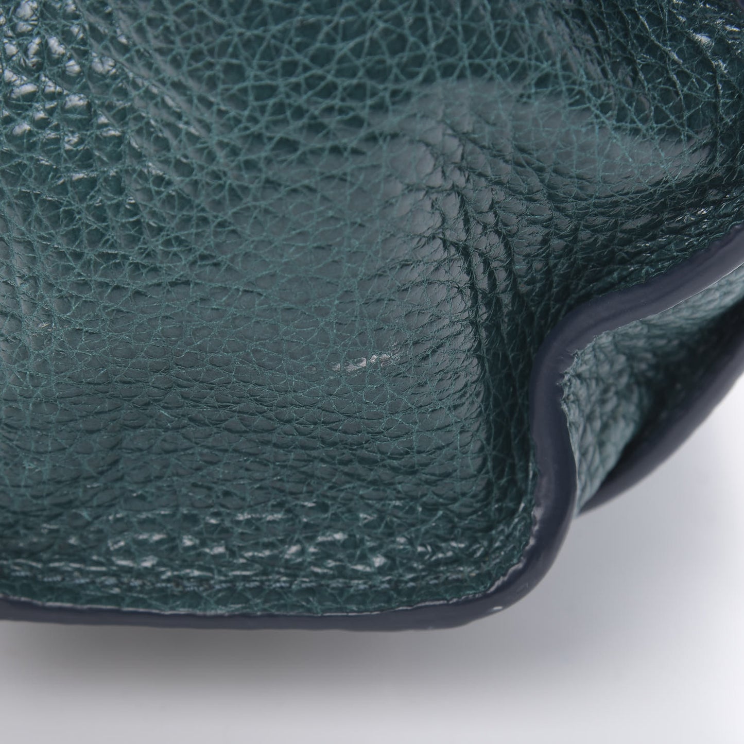 Pebbled Lambskin Inside Out Rockie Dark Mosaic Teal Silver Hardware