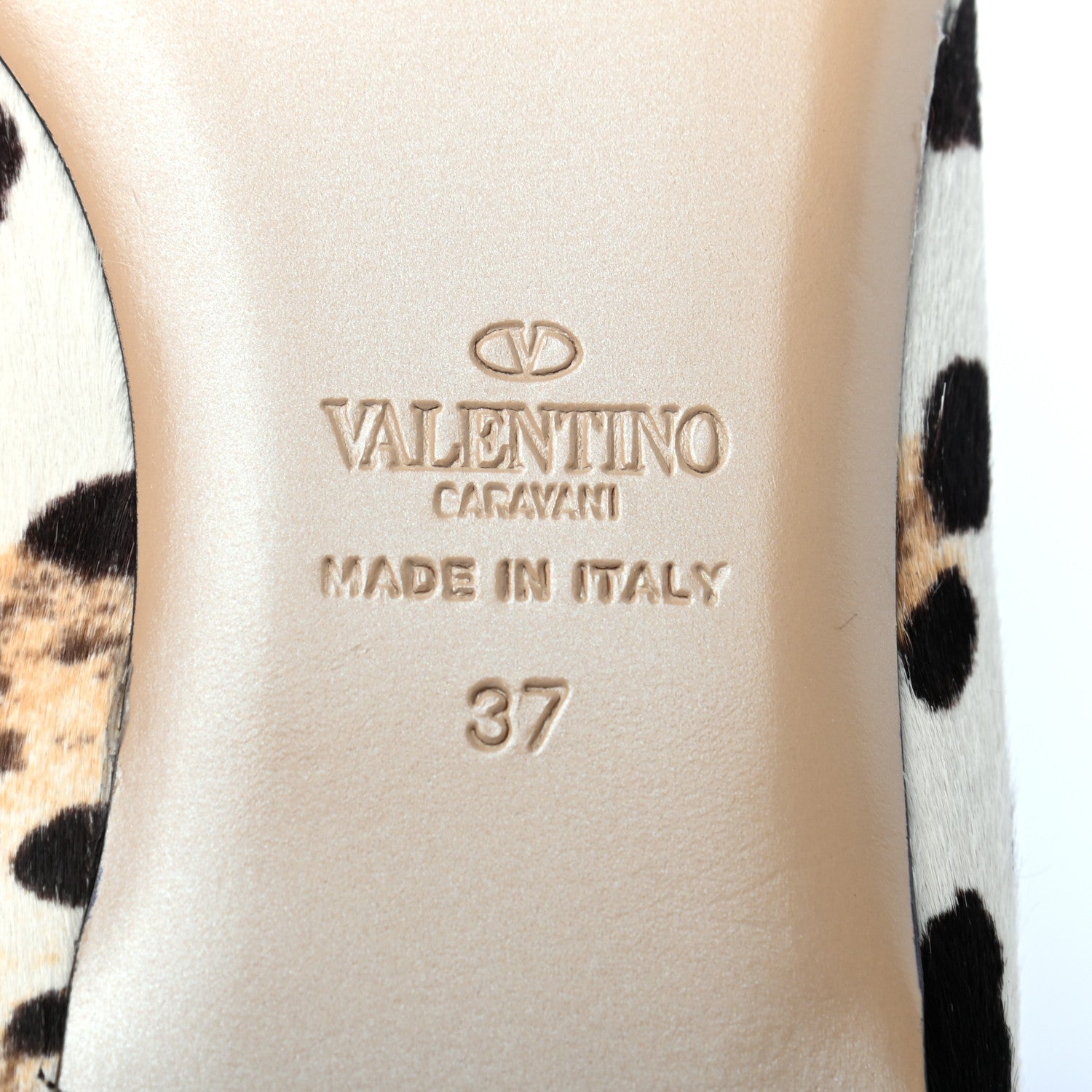 Valentino Garavani Calf Hair Leopard Print Rockstud Ballerina Flats 37 7 of 8