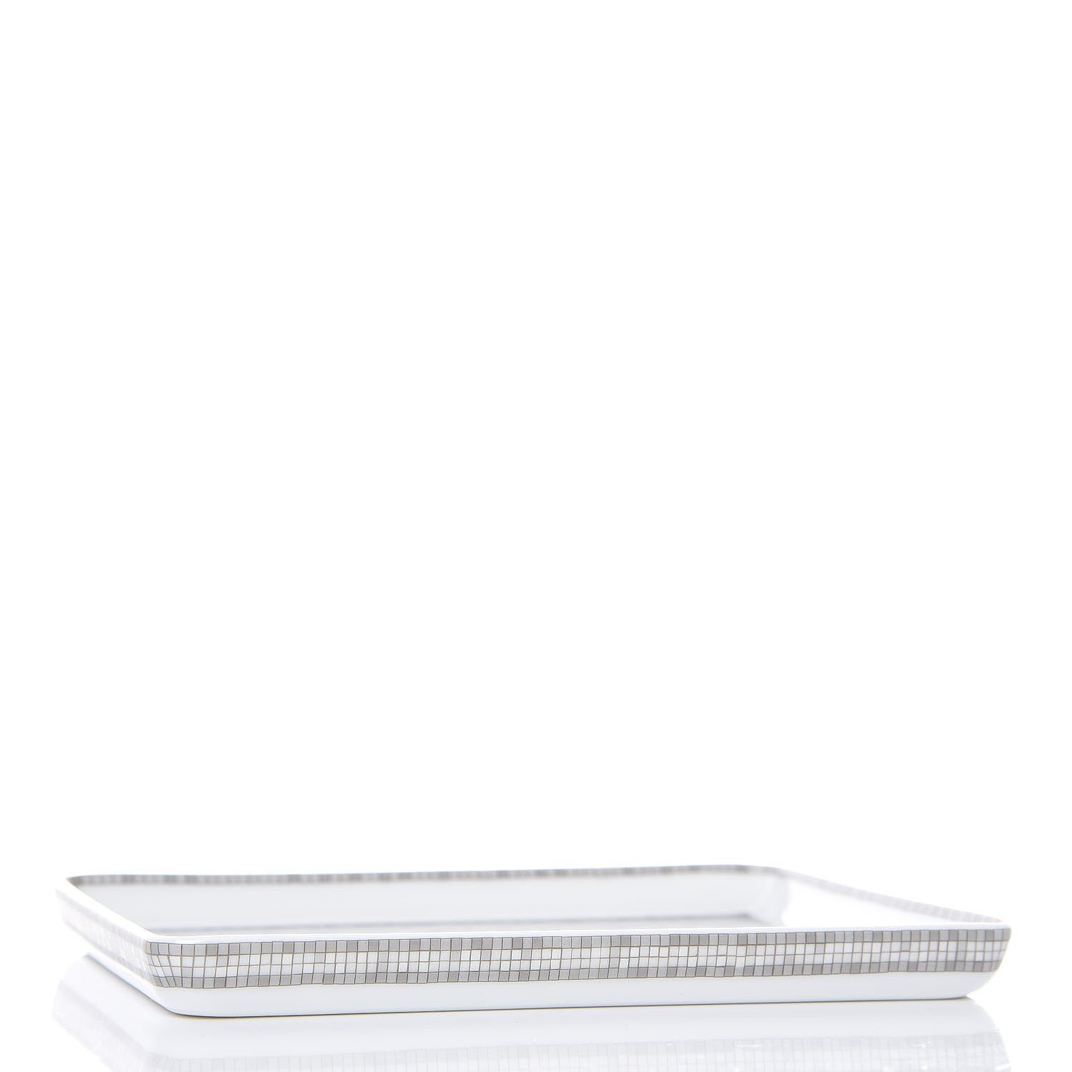 Hermes Porcelain Mosaique Au 24 Sushi Plate Platine 4 of 7