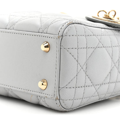 Christian Dior Metallic Lambskin Cannage Mini Lady Dior Grey 8 of 17
