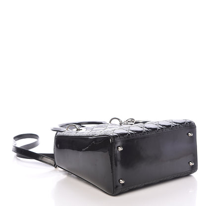 Christian Dior Patent Cannage Medium Lady Dior Black 4 of 11