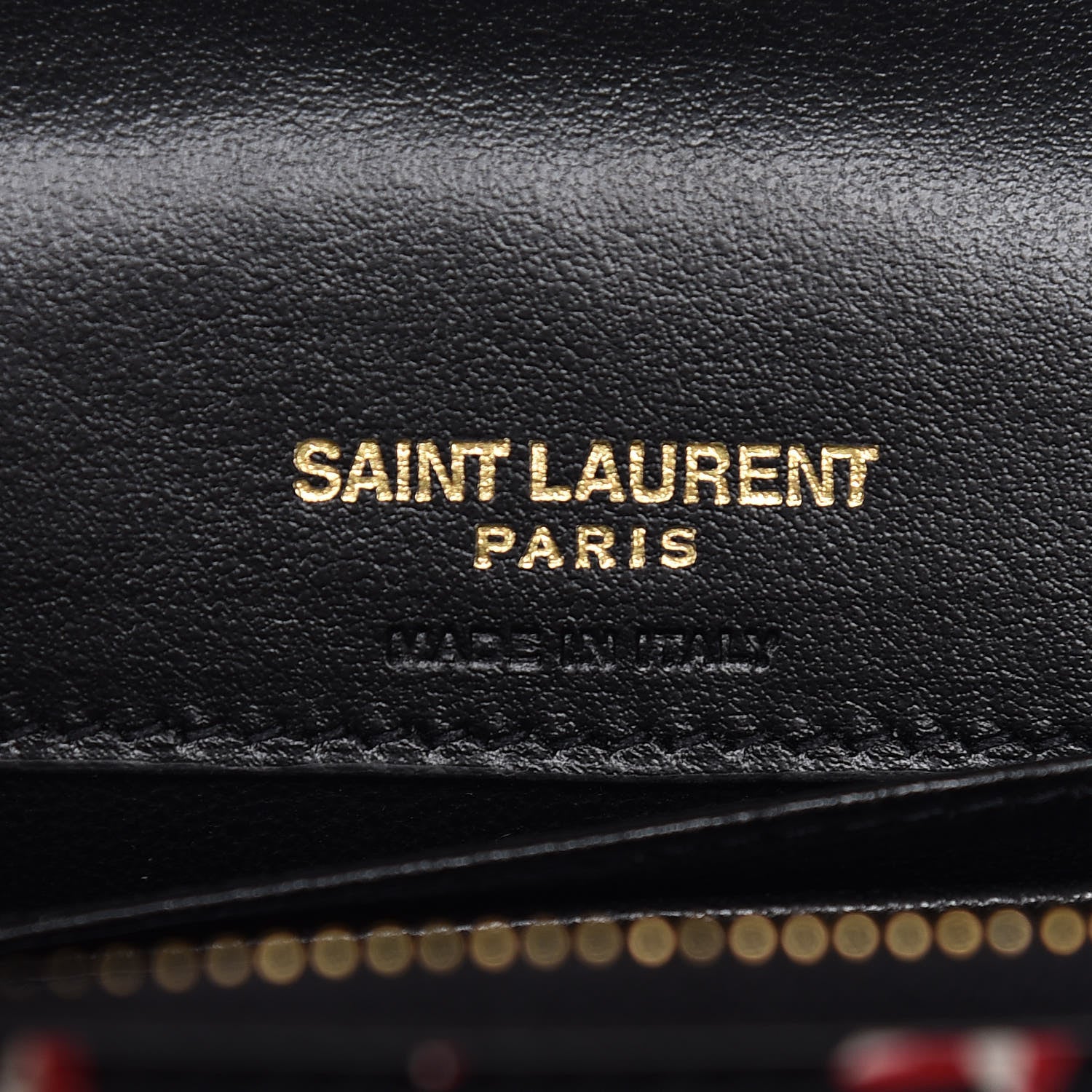 Saint Laurent Smooth Calfskin Star Print Monogram Kate Belt Bag Black Ivory Red 6 of 10