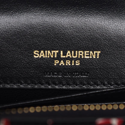 Saint Laurent Smooth Calfskin Star Print Monogram Kate Belt Bag Black Ivory Red 6 of 10