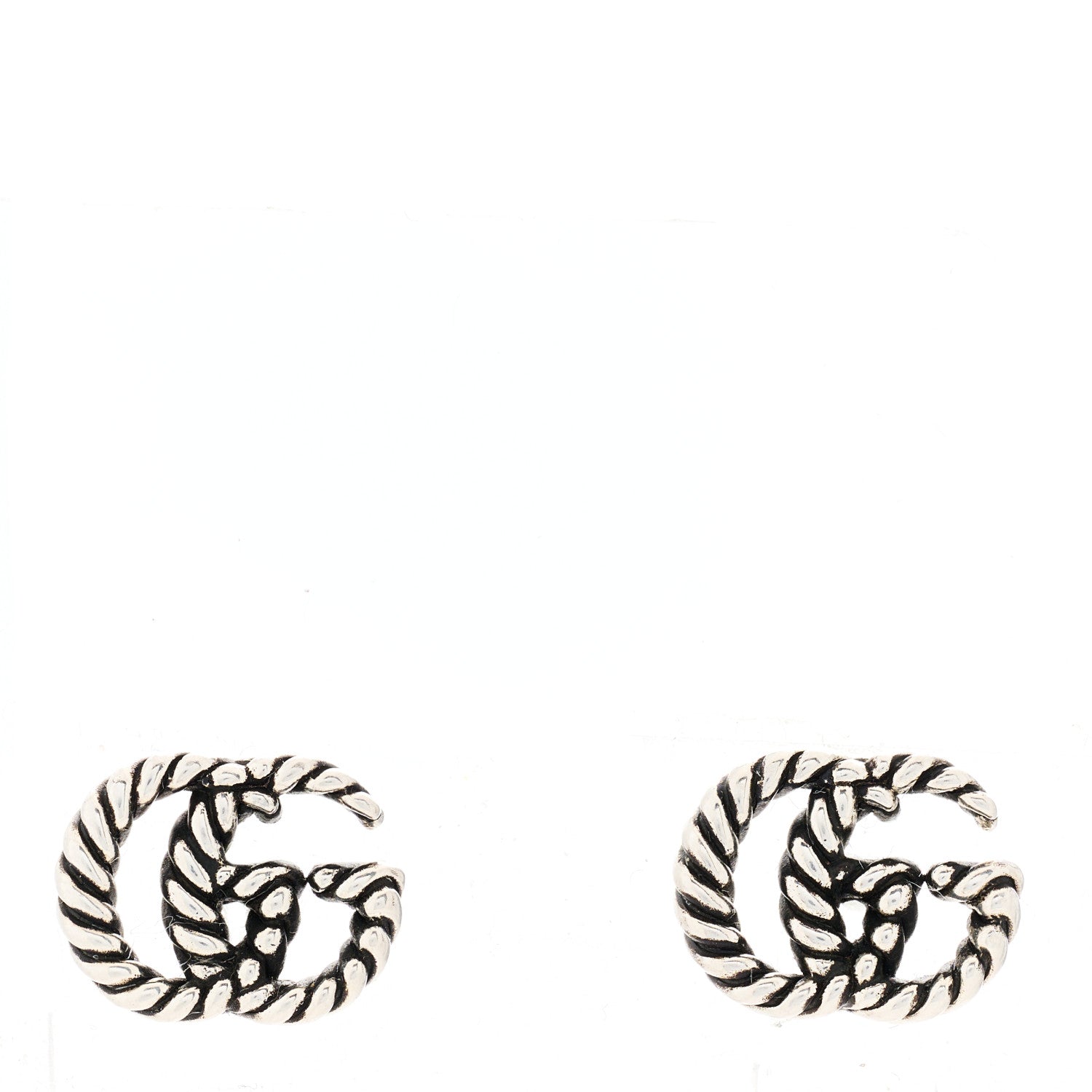 Gucci Sterling Silver Torchon Double G Earrings 1 of 3