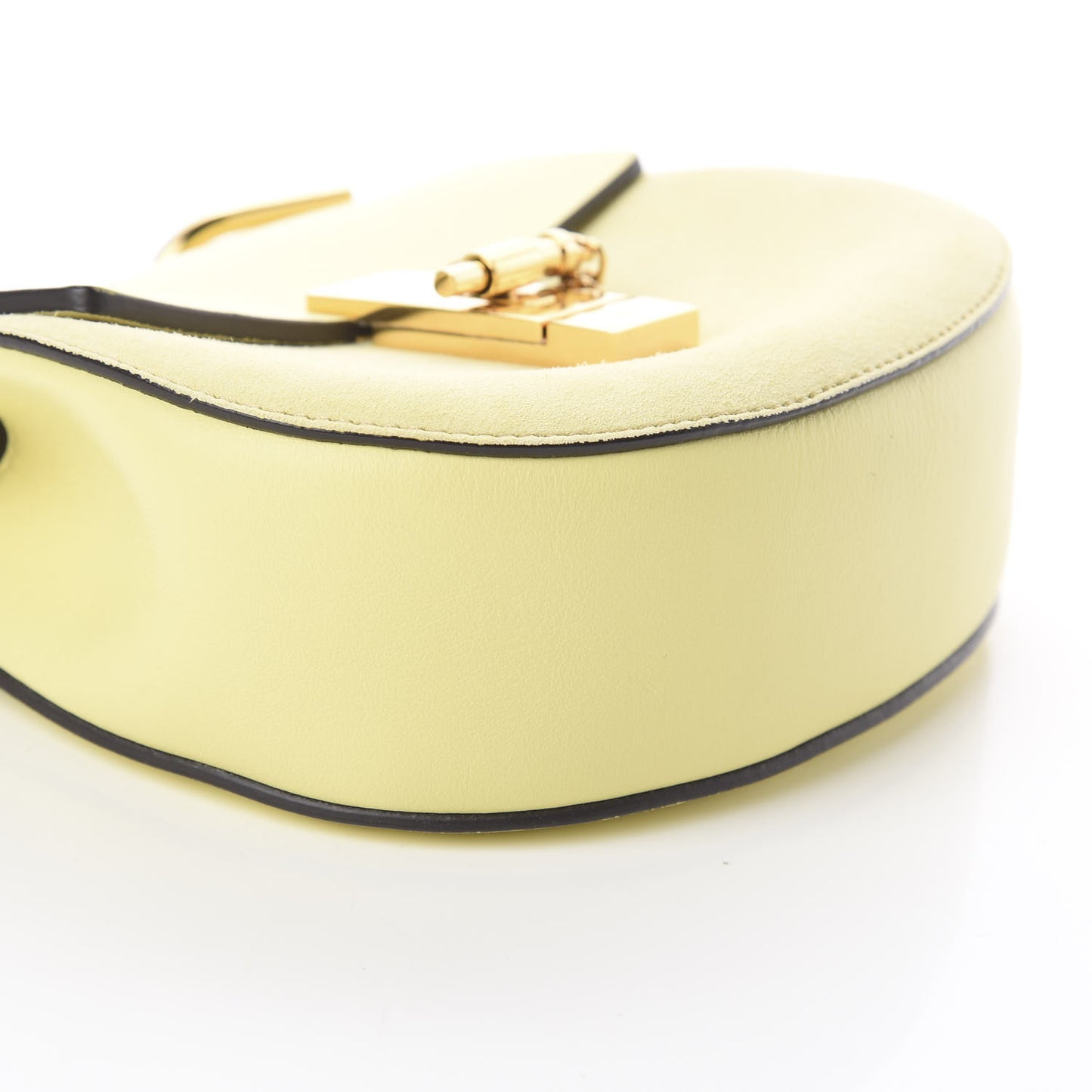 Suede Smooth Calfskin Mini Drew Shoulder Bag Lemonade