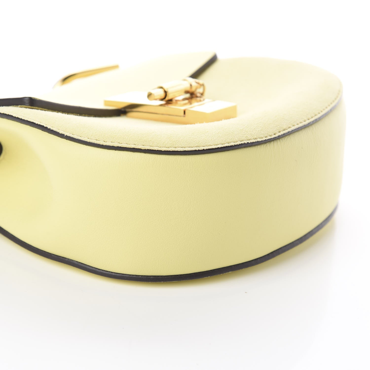Chloe Suede Smooth Calfskin Mini Drew Shoulder Bag Lemonade 5 of 7