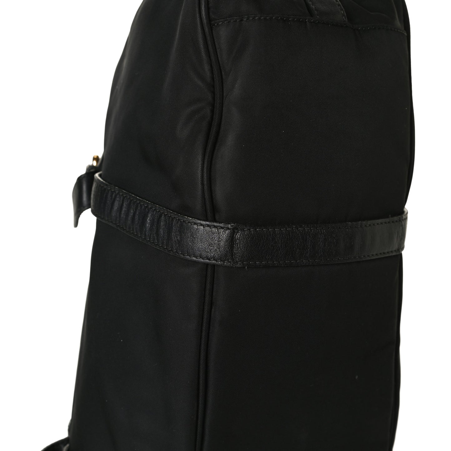 Tessuto Nylon City Calfskin Shoulder Bag Black