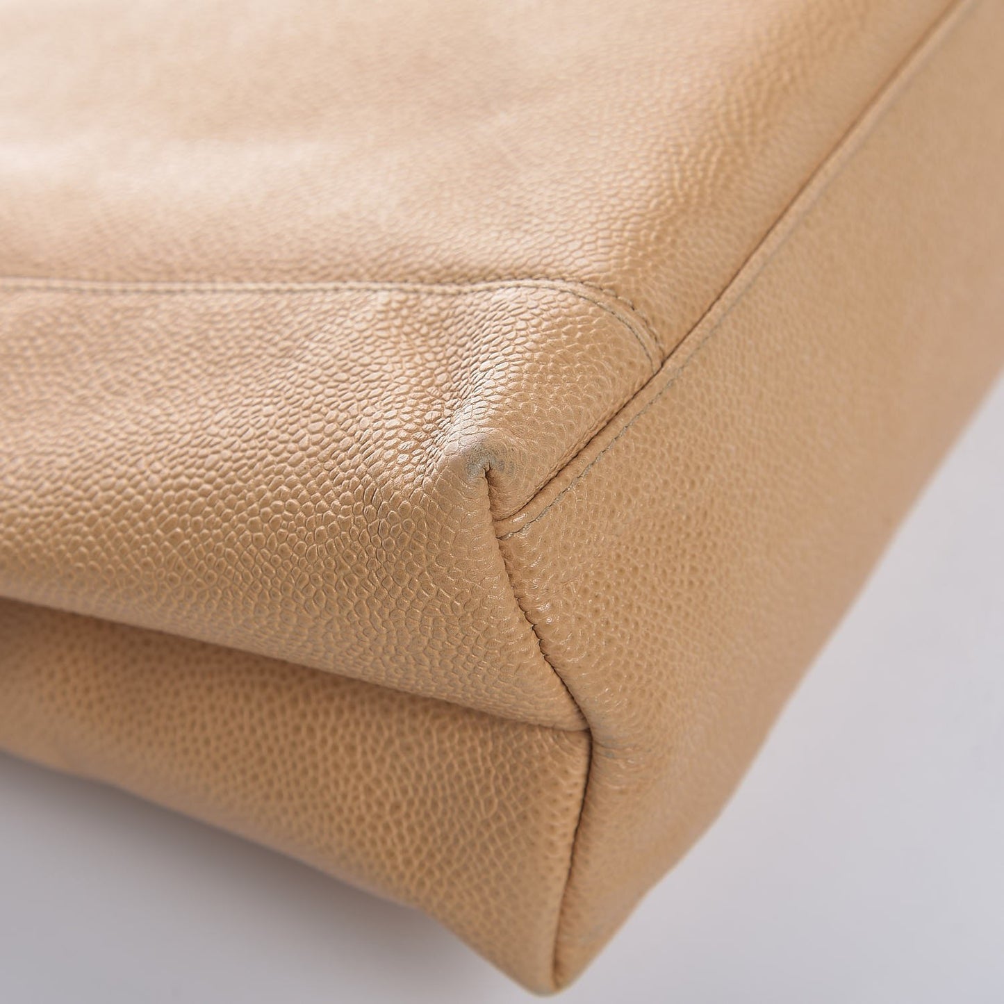 Caviar Flap Shoulder Bag Beige