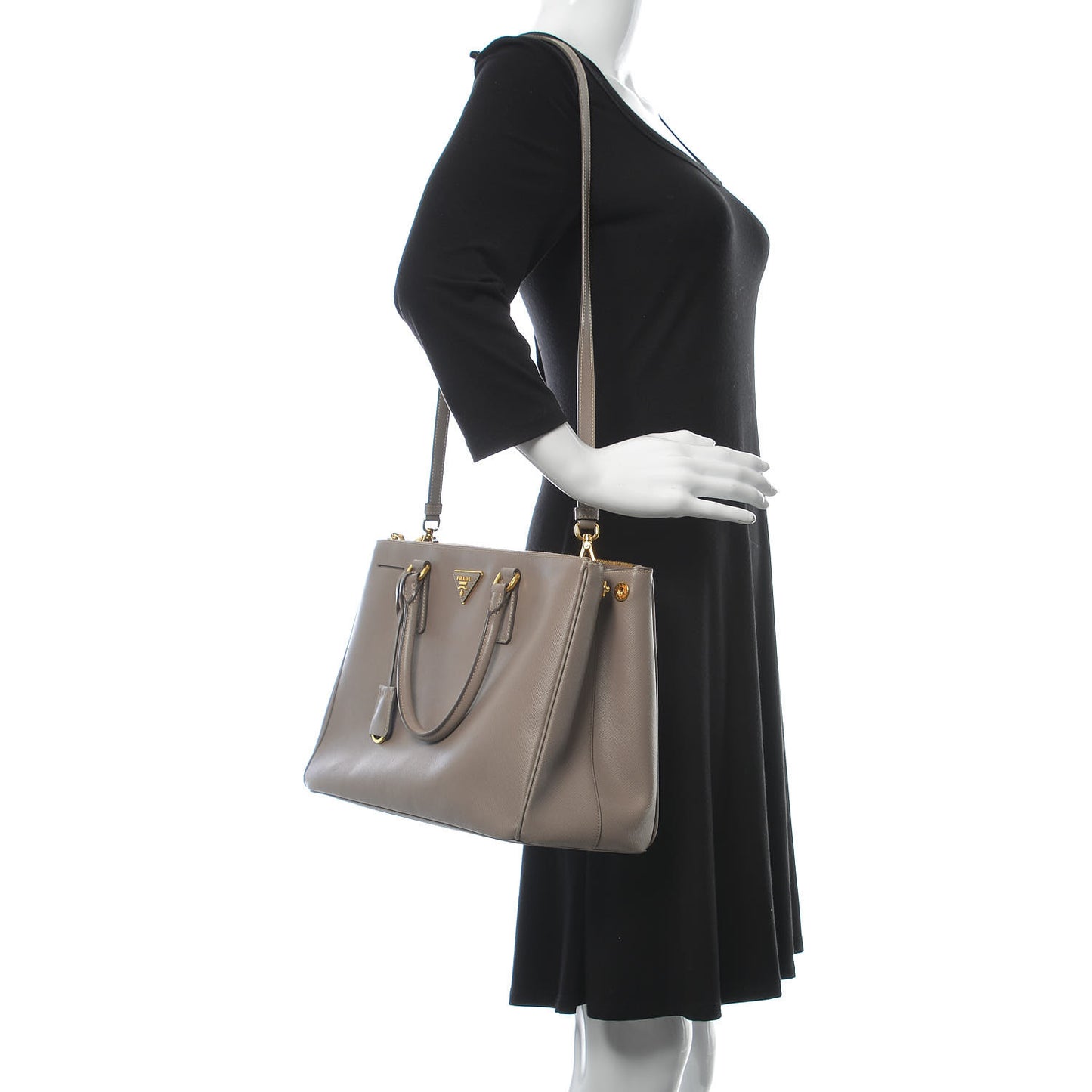 Saffiano Large Galleria Double Zip Tote Argilla
