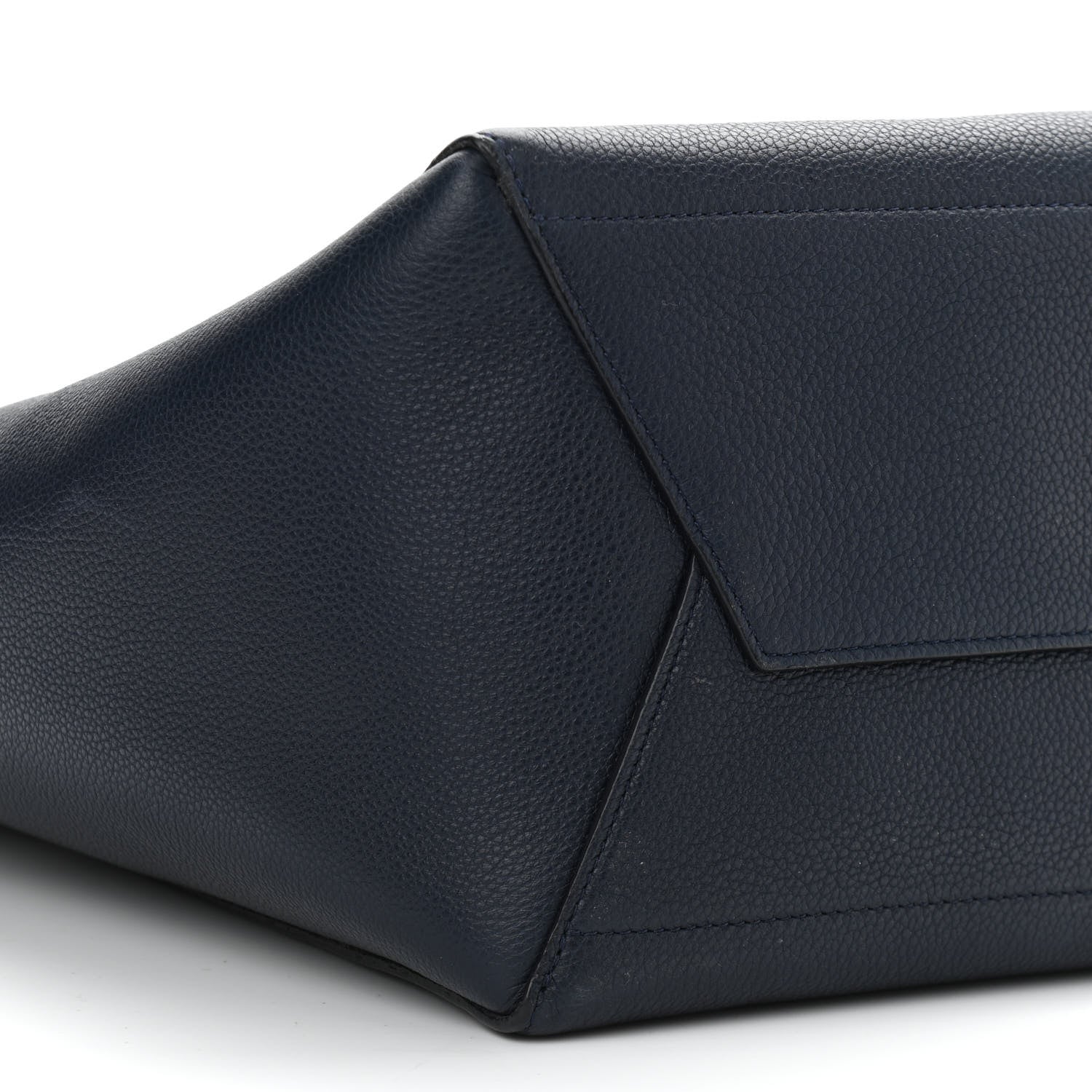 Celine Soft Grained Calfskin Sangle Bucket Bag Navy Blue 8 of 9