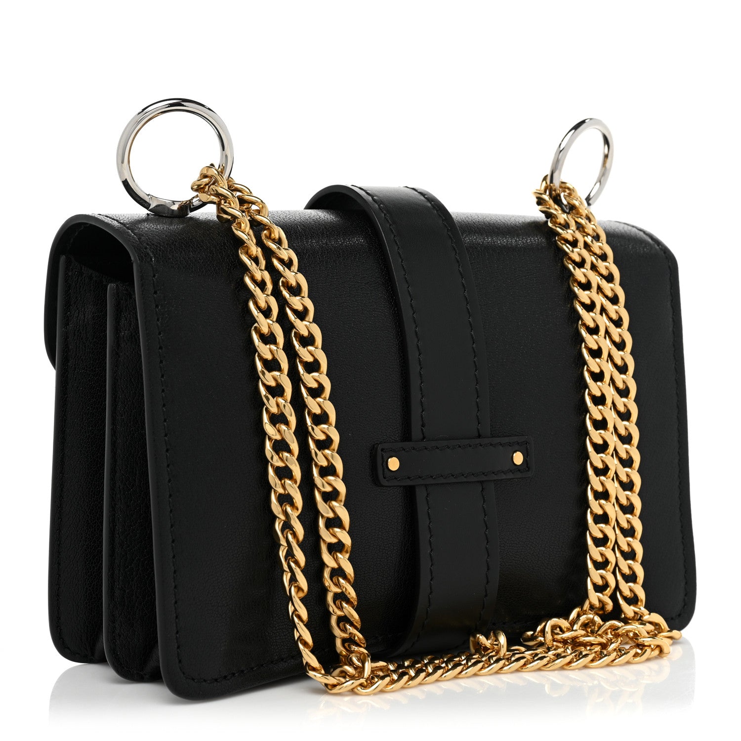 Chloe Shiny Goatskin Calfskin Aby Chain Shoulder Bag Black 3 of 10