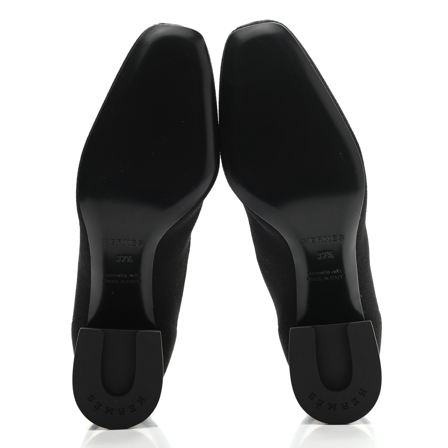Hermes Knit Calfskin Volver Ankle Boots 37.5 Black 5 of 8