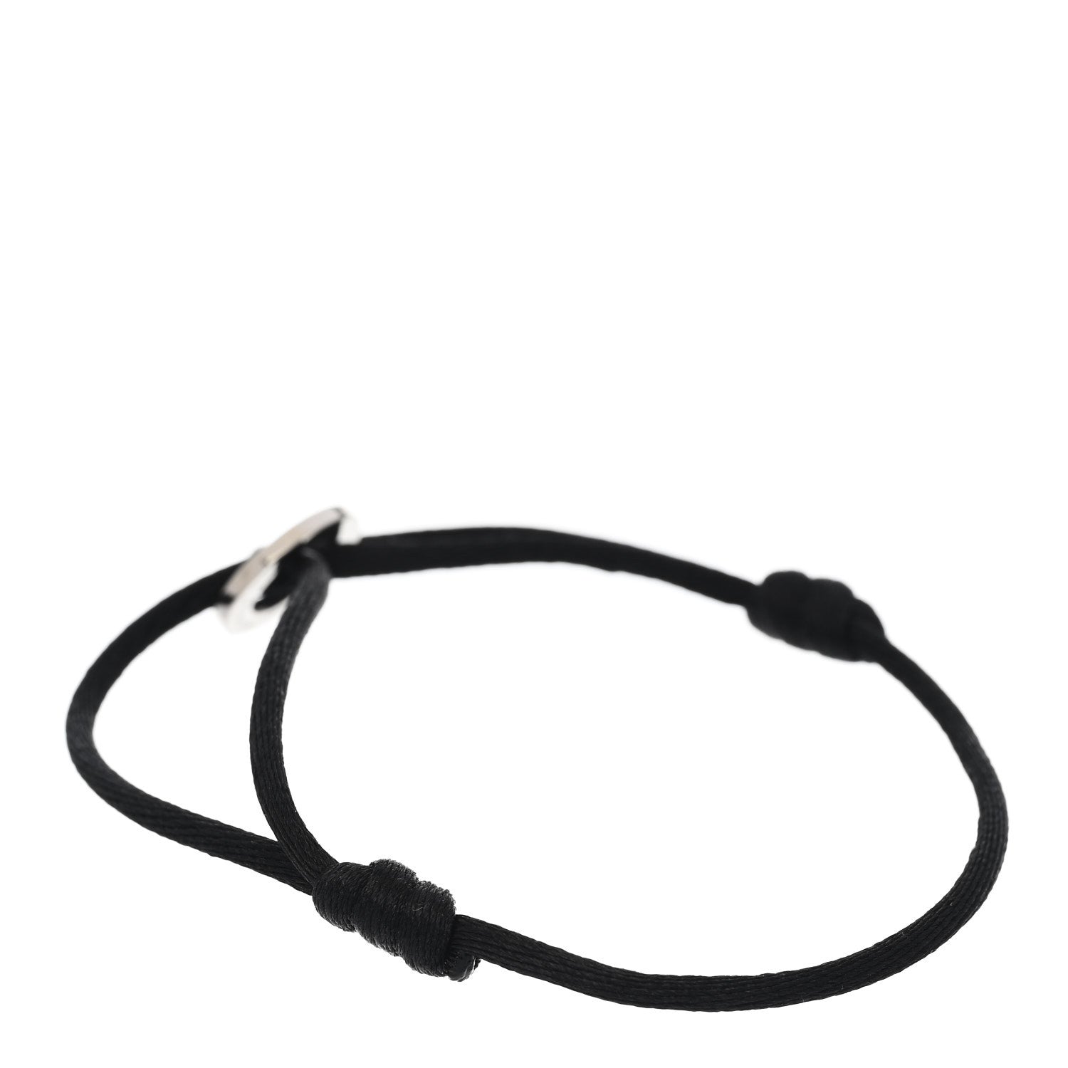 Cartier 18K White Gold Diamond LOVE Adjustable Cord Bracelet Black 3 of 4