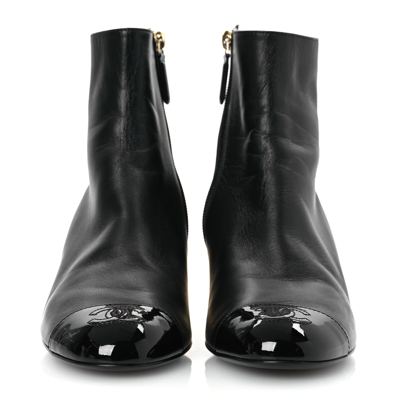 Chanel Mixed Fibers Lambskin Patent Calfskin Convertible High Boots 38 Black 6 of 22