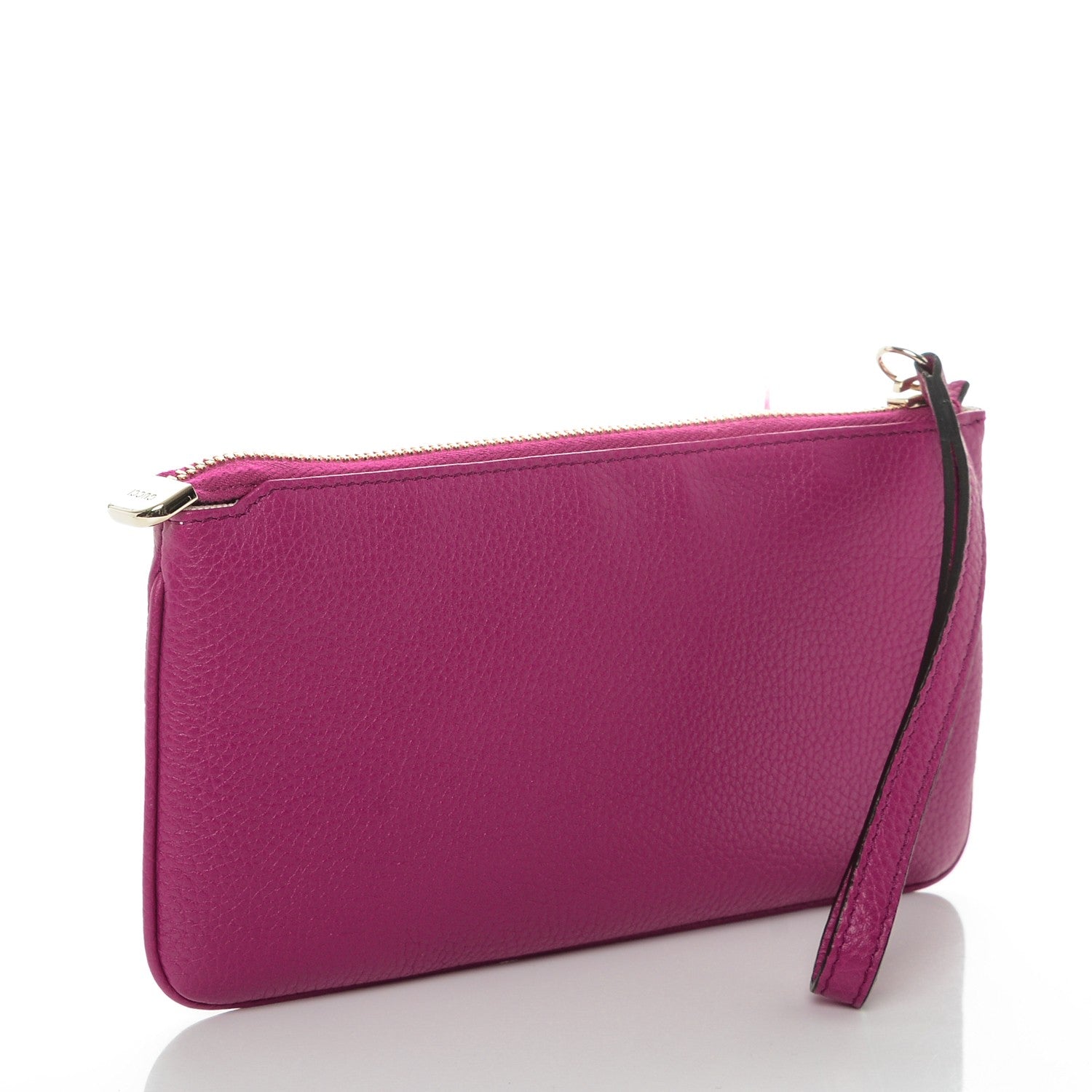 Gucci Pebbled Calfskin Soho Wristlet Bright Bougainvillea 3 of 6
