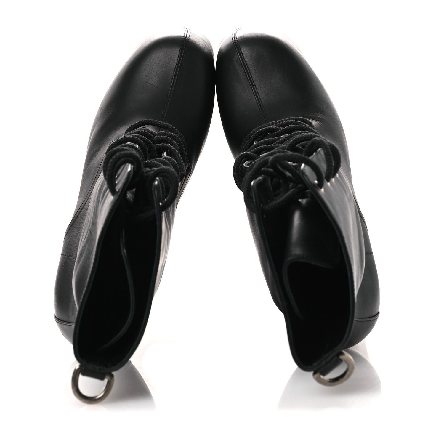 Calfskin Mina Lace Up Platform Boots 40 Black
