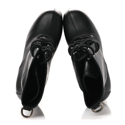 Saint Laurent Calfskin Mina Lace Up Platform Boots 40 Black 2 of 12