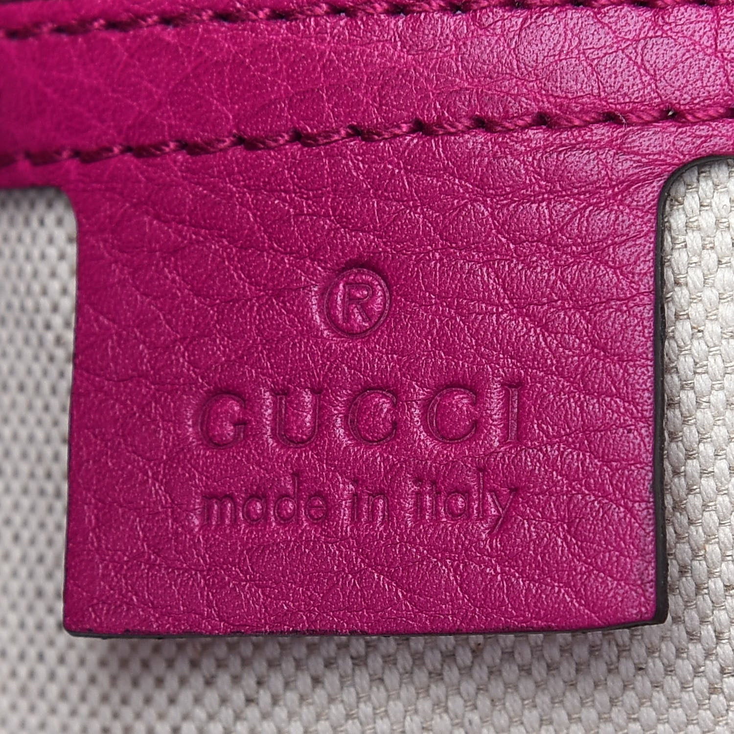 Gucci Pebbled Calfskin Large Bamboo Shopper Tote Bright Bougainvillea 9 of 10