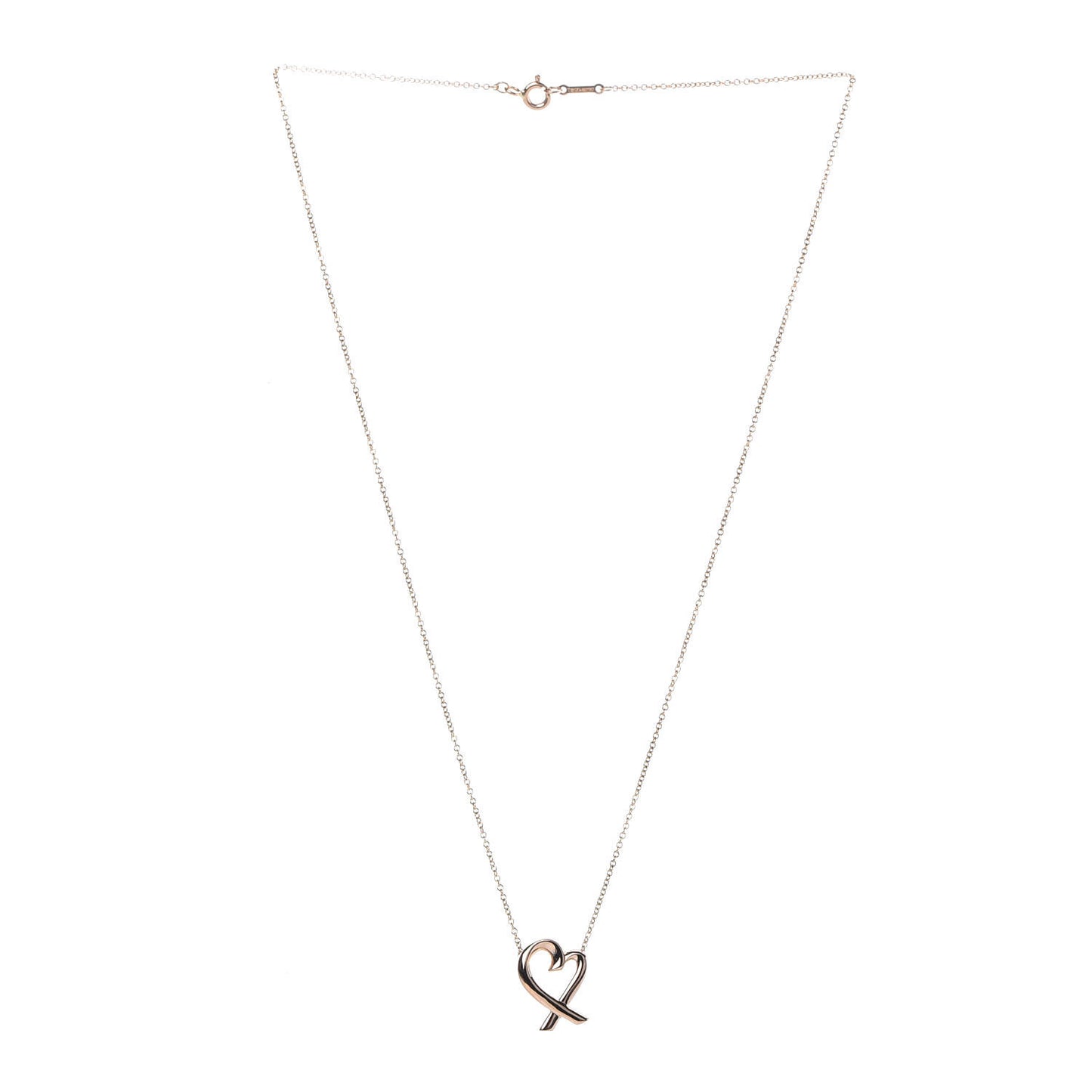 18K Rose Gold Mini Paloma Picasso Loving Heart Pendant Necklace