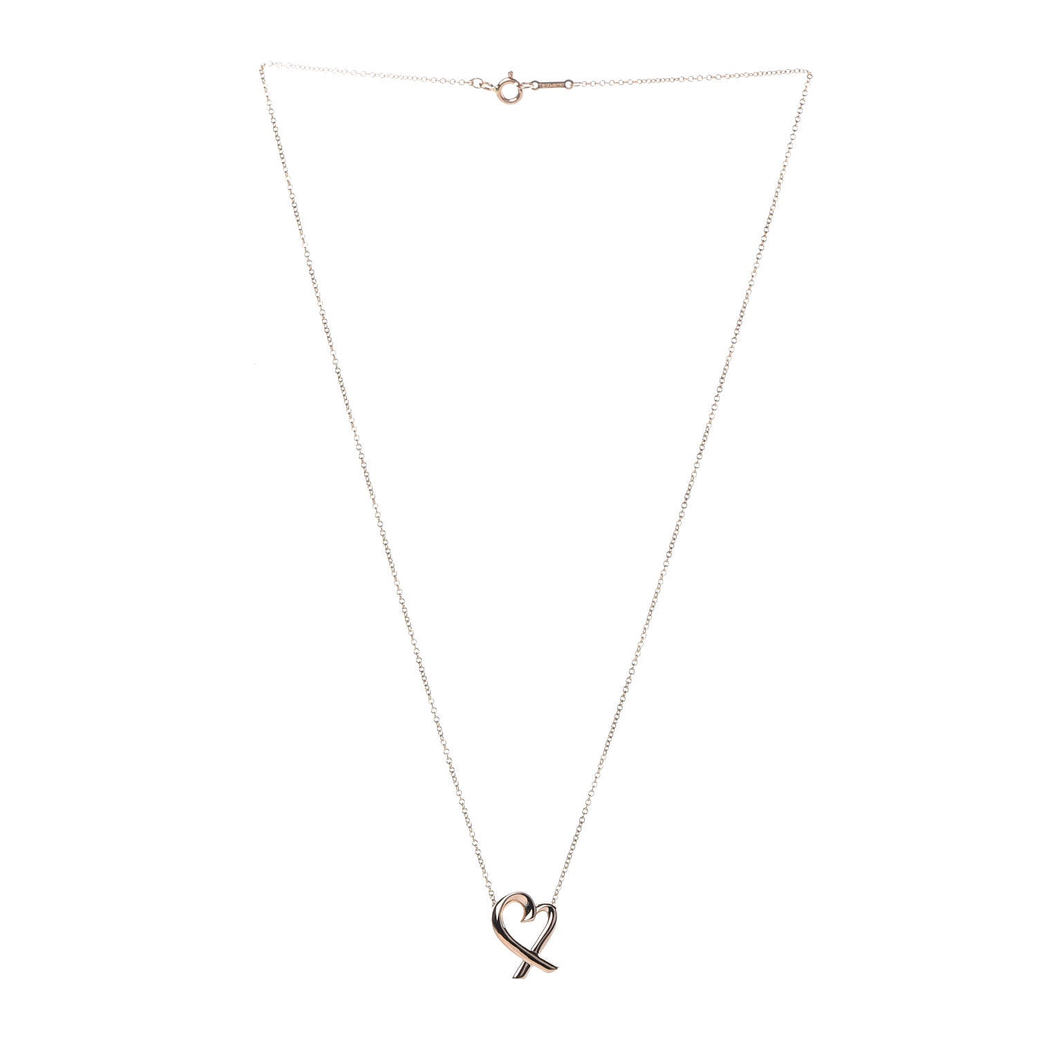 Tiffany 18K Rose Gold Mini Paloma Picasso Loving Heart Pendant Necklace 4 of 7
