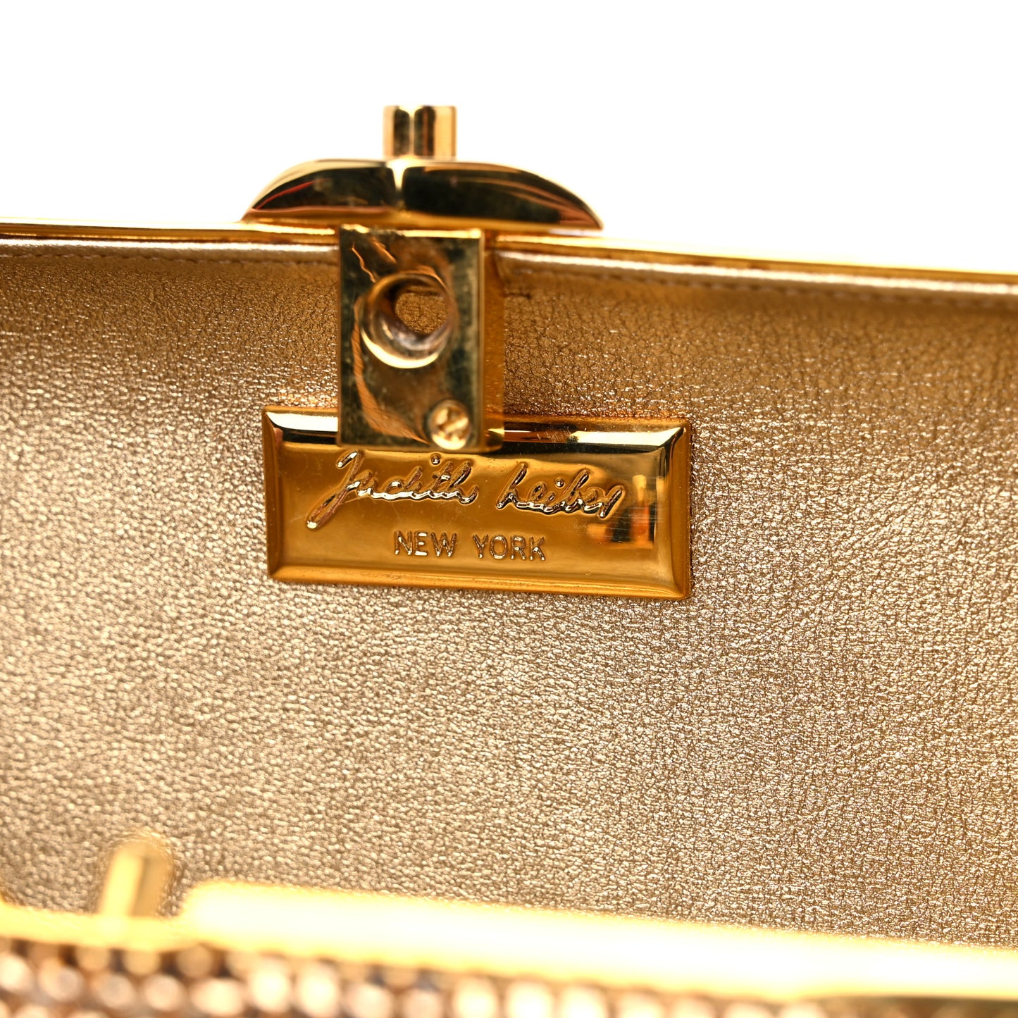 Swarovski Crystal Minaudiere Clutch Gold
