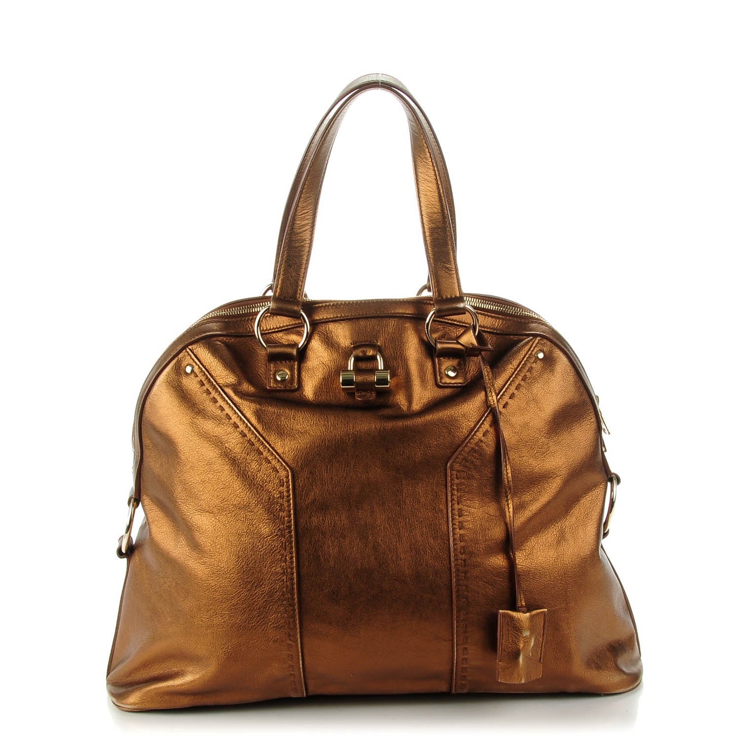 Metallic Calfskin Oversized Muse Dark Bronze