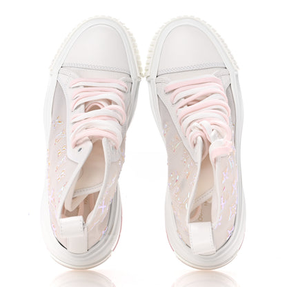 Louis Vuitton Iridescent Technical Mesh Monogram LV Squad Sneaker Boots 38.5 Rose Clair 2 of 12