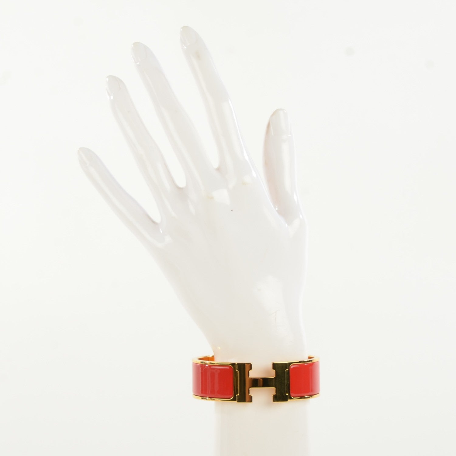 Hermes Enamel Wide Clic Clac H Bracelet GM Capucine 2 of 7
